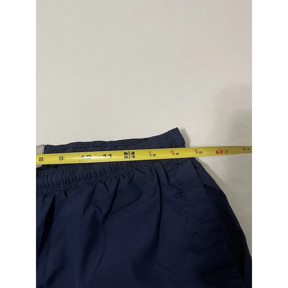 VINTAGE Nike Men Activewear Track‎ Pants S Blue Gold Swoosh Pockets Drawstring